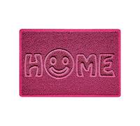 Nicoman SMILEY FACE Embossed Shape Door Mat Dirt-Trapper Jet-Washable Doormat-(Use Indoor or Sheltered Outdoor)- (60x40cm/23.6x15.7inches, Small) Pink