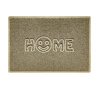 Nicoman SMILEY FACE Embossed Shape Door Mat Dirt-Trapper Washable Barrier Doormat-(Use Indoor or Sheltered Outdoor)-(90x60cm/3x2ft,Large) Beige