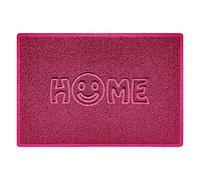 Nicoman SMILEY FACE Embossed Shape Door Mat Dirt-Trapper Washable Barrier Doormat-(Use Indoor or Sheltered Outdoor)-(90x60cm/3x2ft,Large) Pink