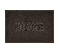 Nicoman SMILEY FACE Embossed Shape Door Mat Dirt-Trapper Washable Barrier Doormat-(Use Indoor or Sheltered Outdoor)-(90x60cm/3x2ft,Large) Brown