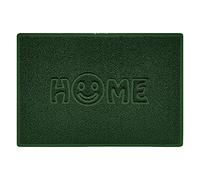 Nicoman SMILEY FACE Embossed Shape Door Mat Dirt-Trapper Washable Barrier Doormat-(Use Indoor or Sheltered Outdoor)-(90x60cm/3x2ft,Large) Green