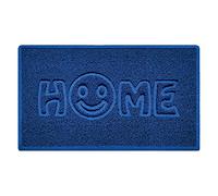 Nicoman SMILEY FACE Embossed Shape Door Mat Dirt-Trapper Washable Barrier Doormat-(Use Indoor or Sheltered Outdoor)-(75x44cm/29.5x17.3inches,Medium) Blue