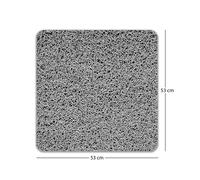 Nicoman Anti Slip PVC Loofah Shower Mat Anti Mould Washable Bath Mat - Square 53x53cm in Grey | Size: 53x53 cm Nicoman Grey 53x53 cm