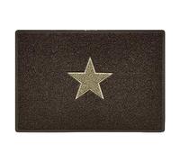 Nicoman STAR Door Mat|Entrance Barrier Dirt-Trapper Floor Mat|Patio Garden Conservatory Doormat|Indoor Outdoor Matt|Brown with Beige Star,Large 90x60cm/3x2ft