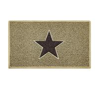 Nicoman STAR Door Mat|Entrance Barrier Dirt-Trapper Floor Mat|Patio Garden Conservatory Doormat|Indoor Outdoor Matt|Beige with Brown Sta,75x44cm (29.5x17.3inches)