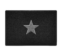 Nicoman STAR Door Mat|Entrance Barrier Dirt-Trapper Floor Mat|Patio Garden Conservatory Doormat|Indoor Outdoor Matt|Black with Grey Star, Large 90x60cm/3x2ft
