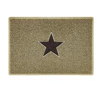Nicoman STAR Door Mat|Entrance Barrier Dirt-Trapper Floor Mat|Patio Garden Conservatory Doormat|Indoor Outdoor Matt|Beige with Brown Star, Large 90x60cm/3x2ft