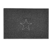 Nicoman Star Embossed Shape Door Mat Dirt Trapper PVC Spaghetti Mat Washable Quick Drying Barrier Doormat-Dark Grey (Watertight Rubber-Back)-X Large (120x80cm)