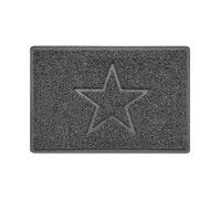 Nicoman Star Embossed Shape Door Mat Dirt Trapper PVC Spaghetti Mat Washable Quick Drying Barrier Doormat-Dark Grey (Drainage Open-Back)-Small (60x40cm)
