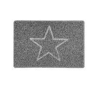 Nicoman STAR Embossed Shape Door Mat-Trapper Jet-Washable Doormat-(Use Indoor or Sheltered Outdoor), Small (60x40cm), Black with Grey