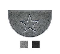 Nicoman Star Shape Embossed Entrance Door Mat Non Slip Dirt Trapper PVC Spaghetti Mat with Rubber Base, Jet Washable Quick Drying Doormat Watertight Indoor or Outdoor - (Half-Moon, Grey, 70 x 44cm)