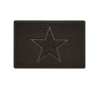 Nicoman Star Shape Embossed Entrance Door Mat Non Slip Dirt Trapper PVC Spaghetti Mat with Rubber Base, Jet Washable Quick Drying Doormat Drainage Outdoor Use Only - (Small, Brown, 60 x 40cm)