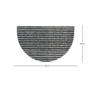 Nicoman Striped Needlefelt Doormat - Grey - Halfmoon 75x44 cm