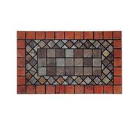 Eco-Friendly Elegant Tile Mat Barrier Doormat Red Border Nicoman Multi 44cm x 75cm