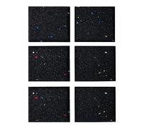 Nicoman Treadmill Mat Pad Heavy Duty Fitness Gym Treadmill Pad, High Density Floors Carpets Protectors Home Gym Anti-slip Shock Absorbent 15mm 10 x 10cm (Galaxy Black, 6 Pack)