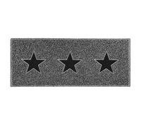 Nicoman Triple Stars Door Mat|Entrance Barrier Dirt-Trapper Floor Mat|Patio Garden Conservatory Doormat|Indoor Outdoor Matt|Charcoal with 3x Black Stars, Runner 150x60cm/5x2ft