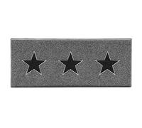 Nicoman Triple Stars Door Mat|Entrance Barrier Dirt-Trapper Floor Mat|Patio Garden Conservatory Doormat|Indoor Outdoor Matt|Grey with 3x Black Stars, Runner 150x60cm/5x2ft