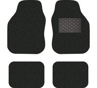 Nicoman Universal Car Floor Mat Spaghetti Coiled Non-Slip PVC Rubber Heavy Duty Waterproof Easy Clean - (Black, Full Set, Small, 4 Piece)