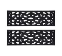 Nicoman Victorian Style Eco-Friendly Rubber Step Mat - Black - Indoor/Outdoor - Set of 2