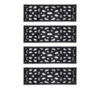 Nicoman Victorian Style Eco-Friendly Rubber Step Mat - Black - Indoor/Outdoor - Set of 4
