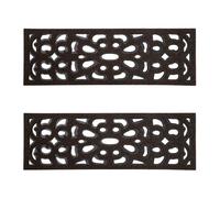 Nicoman Victorian Style Eco-Friendly Rubber Step Mat - Brown - Indoor/Outdoor - Set of 2
