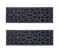 Nicoman Victorian Style Eco-Friendly Rubber Step Mat - Grey - Set of 2