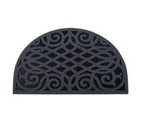 Nicoman Victorian Style Eco Halfmoon Indoor and Outdoor Doormat - Grey - With Rubber Backing