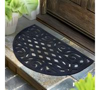 Nicoman Victorian Style Eco Halfmoon Outdoor Doormat - Black
