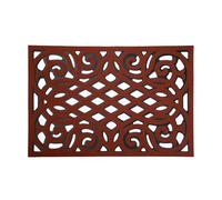 Nicoman Outdoor Doormat Decorative Stair Mats Heavy Duty Drainage Dirt Trapper Porch Rubber Skid Proof Anti Slip - (Small, Terracotta, 60 x 40cm)