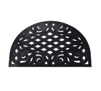 Nicoman Victorian Style Outdoor Half Moon Door Mat in Black | Size: 45 cm x 75 cm Nicoman Black 45 cm x 75 cm
