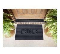 Nicoman Welcome Ribbed Striped Scrape Barrier Doormat Eco-Friendly Scrape and Absorbent Indoor/Outdoor Door Mat 75x45cm