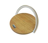 Nicoman White Bedside Lamp with Wireless Charging with Touch Control in Brown Nicoman Brown