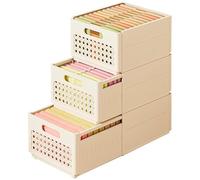 Nicoone 3 Pack Stackable Wardrobe Storage Box Organizer Retractable Shelves Closet Drawer Bins Adjustable from 11-18inch for Home, Bedroom, Kitchen Utensils