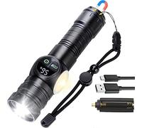 Nicoone Torches LED Super Bright,250000 Lumens Super Bright Torches Led,USB Tactical Flashlight with COB Side Light Rechargeable, Zoomable & 9 Modes for Camping Hiking