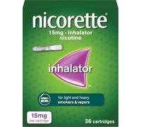 Nicorette 15mg Inhalator (36 Cartridges), Discreet & Convenient Nicotine Inhaler for Quitting Smoking with replaceable cartridges, Quit Smoking Aid or Vaping Cessation Aid
