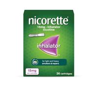 Nicorette 15mg Inhalator (36 Cartridges), Discreet & Convenient Nicotine Inhaler for Quitting Smoking with replaceable cartridges, Quit Smoking Aid or Vaping Cessation Aid