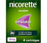 Nicorette 15mg Inhalator (4 Cartridges), Discreet & Convenient Nicotine Inhaler for Quitting Smoking with replaceable cartridges, Quit Smoking Aid or Vaping Cessation Aid