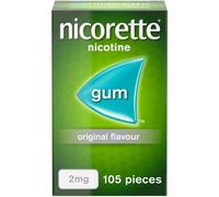Nicorette 2mg Gum Original Flavour (105 Pieces), Nicotine Gum to Help Quit Cigarettes for Good, Discreet and Fast-Acting Stop Smoking Aid to Ease Cravings