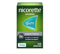 Nicorette 2mg Gum Original Flavour (105 Pieces), Nicotine Gum to Help Quit Cigarettes for Good, Discreet and Fast-Acting Stop Smoking Aid to Ease Cravings