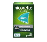 Nicorette 2mg Gum Original Flavour (105 Pieces), Discreet Stop Smoking and Stop Vaping Aid to Help you Quit For Good, Tackle Cravings and Withdrawal Symptoms, Nicotine Gum (Quit Smoking or Vaping)