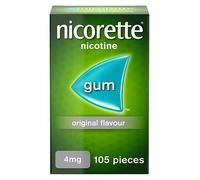 Nicorette 4mg Gum Original Flavour (105 Pieces), Nicotine Gum to Help to Quit Cigarettes for Good, Discreet and Fast-Acting Stop Smoking Aid to Ease Cravings, Chewing Gum