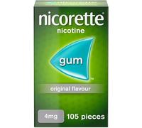 Nicorette 4mg Gum Original Flavour (105 Pieces), Nicotine Gum to Help to Quit Cigarettes for Good, Discreet and Fast-Acting Stop Smoking Aid to Ease Cravings, Chewing Gum