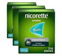 Nicorette 4mg Gum Original Flavour (210 Pieces), Discreet Stop Smoking and Stop Vaping Aid to Help You Quit for Good, Tackle Cravings and Withdrawal Symptoms, Nicotine Gum (Quit Smoking or Vaping)