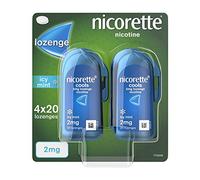 Nicorette Cools 2 mg Icy Mint Lozenges, 4 x 20 pack (Quit Smoking & Stop Smoking Aid)