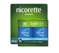 Nicorette Cools 4mg Lozenge, 80 Lozenges (2 x 40 Packs), Effective and Discreet Quit Smoking Aid for Cigarettes, Nicotine Lozenges with Dual-Layer Ic