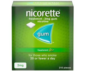 Nicorette Fresh Mint Gum 2mg (210 Pieces) Low Strength