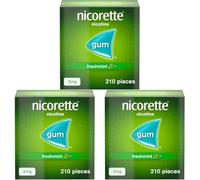 Nicorette Freshmint 2mg Gum (210 Pieces), Discreet and Fast-Acting Stop Smoking Aid to Ease Cravings, Nicotine Gum with Pleasant Freshmint Flavour (Pack of 3)