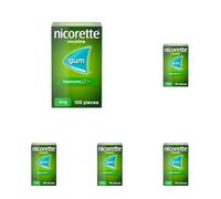 Nicorette Freshmint 4mg Gum (105 Pieces), Discreet and Fast-Acting Stop Smoking Aid to Ease Cravings, Nicotine Gum with Pleasant Freshmint Flavour (Pack of 5)