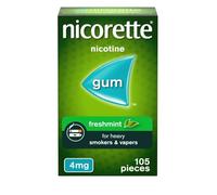 Nicorette Freshmint 4mg Gum (105 Pieces), Discreet Stop Smoking and Stop Vaping Aid to Help you Quit For Good, Tackle Cravings and Withdrawal Symptoms, Freshmint Nicotine Gum (Quit Smoking or Vaping)