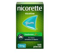 Nicorette Freshmint 4mg Gum (105 Pieces), Discreet Stop Smoking and Stop Vaping Aid to Help you Quit For Good, Tackle Cravings and Withdrawal Symptom